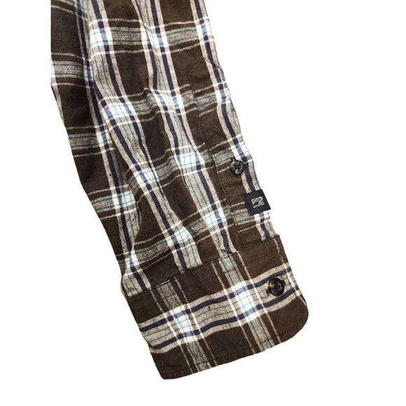 Scotch & Soda mens Med Plaid button up shirt. Regular fit green/brown longslv - Picture 9 of 11